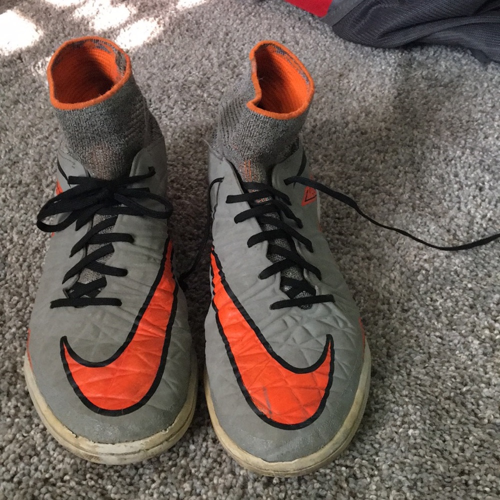 Nike hypervenom x grey and orange